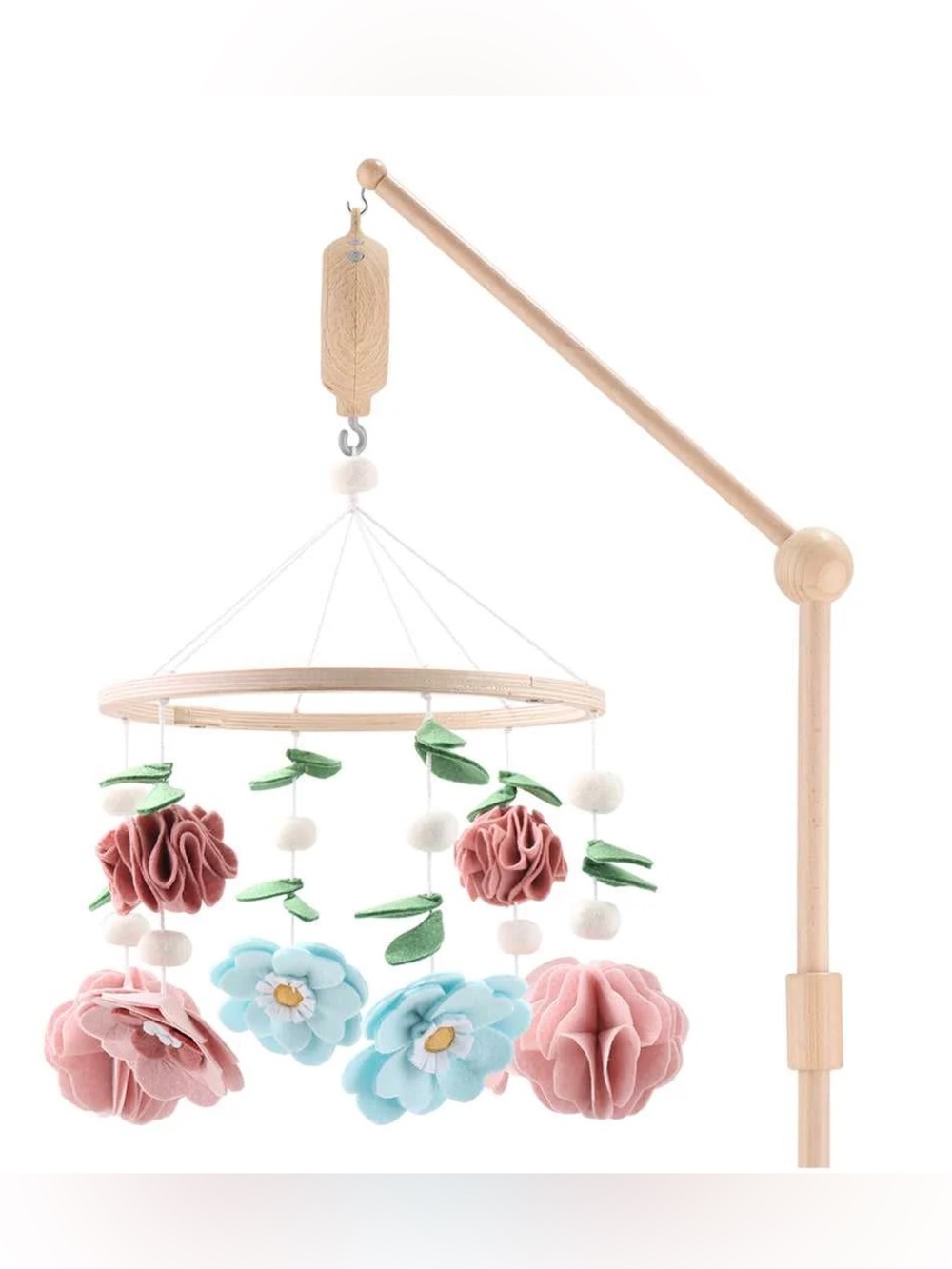 The Peanutshell Musical Wildflower Baby Musical Crib Mobile for Baby Girl 🌺🌼🌸 - Picture 3 of 7